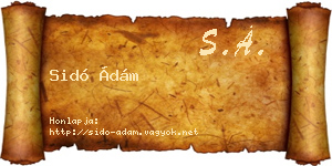 Sidó Ádám névjegykártya